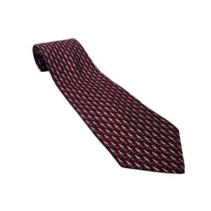 Henry Grethel Necktie Men's Burgundy Red Silk Patterned Business Casual 58"